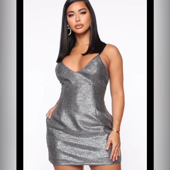 Fashion Nova Glittering Silver Sequin Blouse - Picture 1 of 8